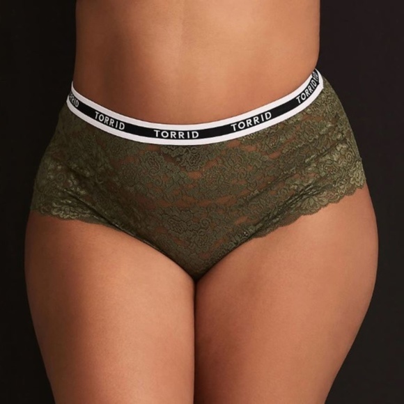 torrid Other - Torrid Logo High Waistband Olive Lace Cheeky Panty